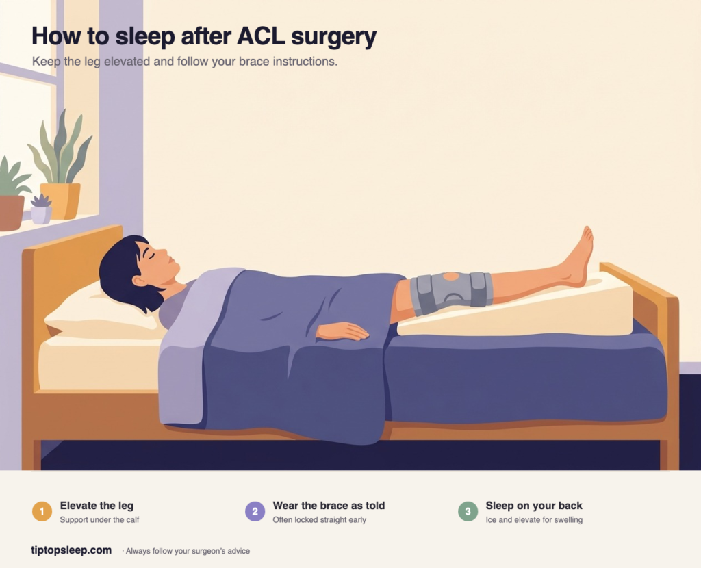 How to Sleep After ACL Surgery (2026): Leg Position, Brace & Timeline