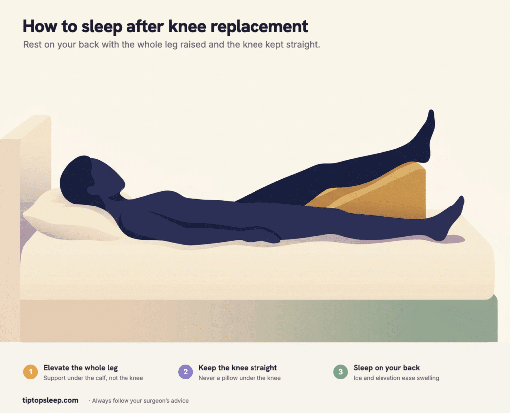 How to Sleep After Knee Replacement Surgery (2026): Positions, Timeline & Tips