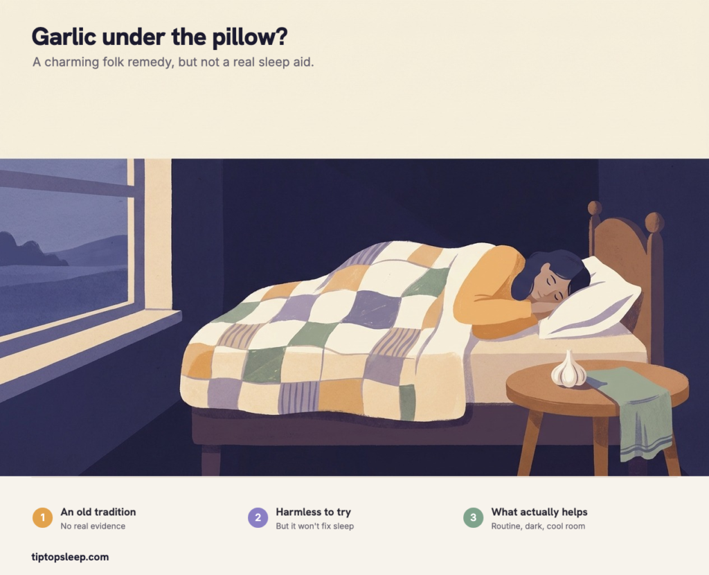 Garlic Under Your Pillow for Sleep (2026): Folklore vs. Evidence Garlic Under Your Pillow for Sleep
