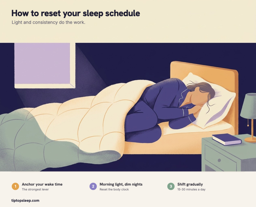 How to Reset Your Sleep Schedule (2026): A Real Plan How to Reset Your Sleep Schedule