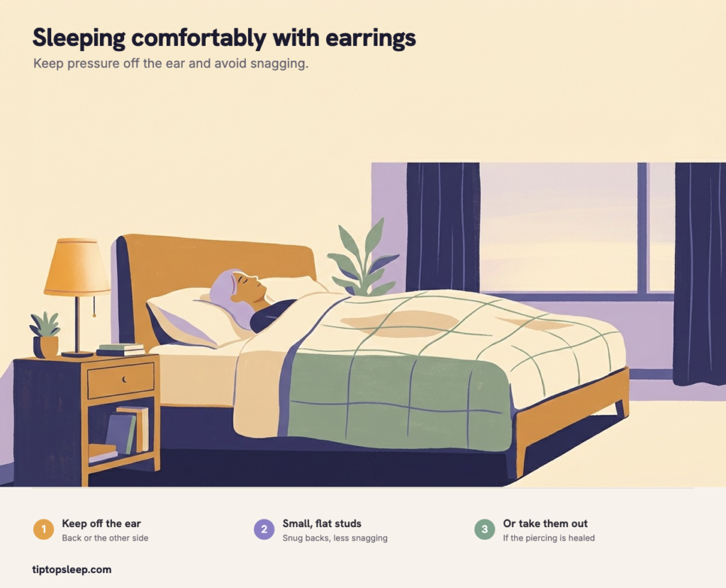 How to Sleep With Earrings Comfortably: Position & Piercing Tips How to Sleep With Earrings Comfortably: Position & Piercing Tips