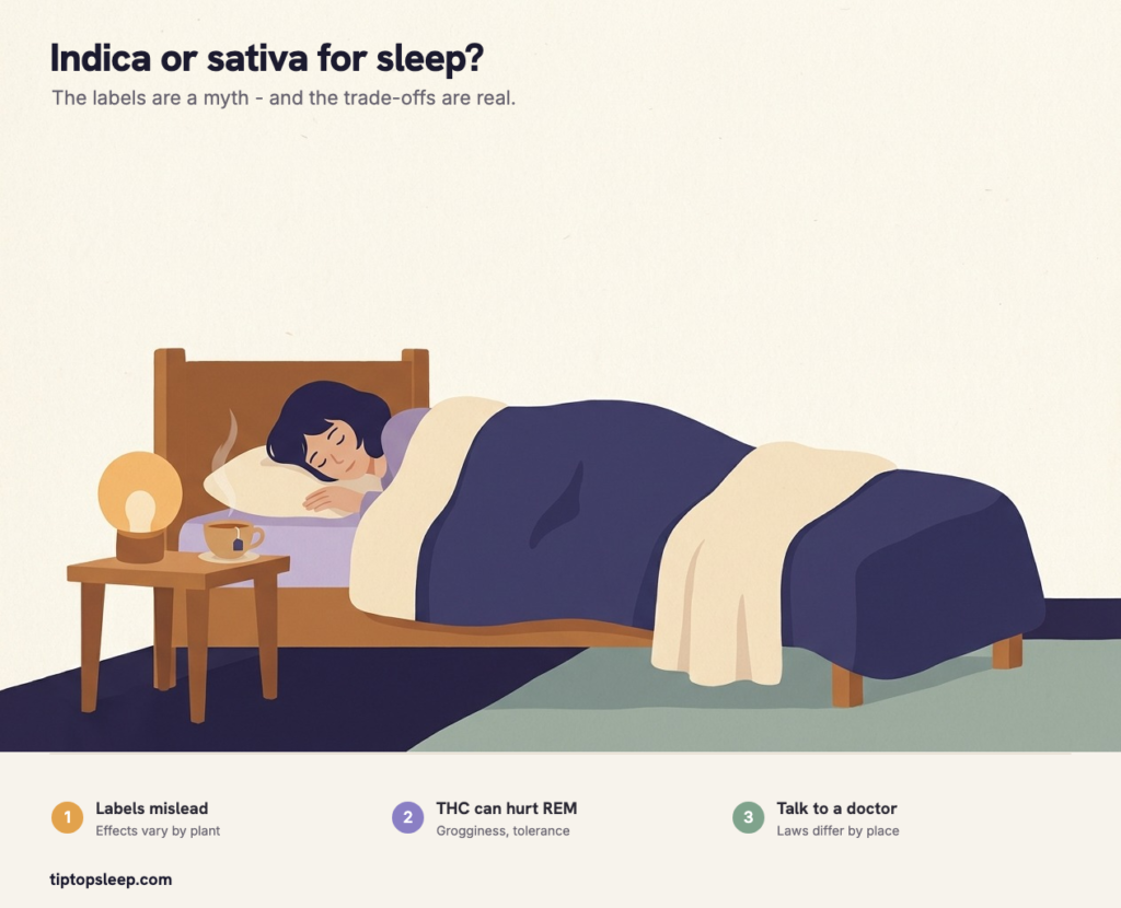 Indica or Sativa for Sleep? The Honest Answer (2026) Indica or Sativa for Sleep? The Honest Answer