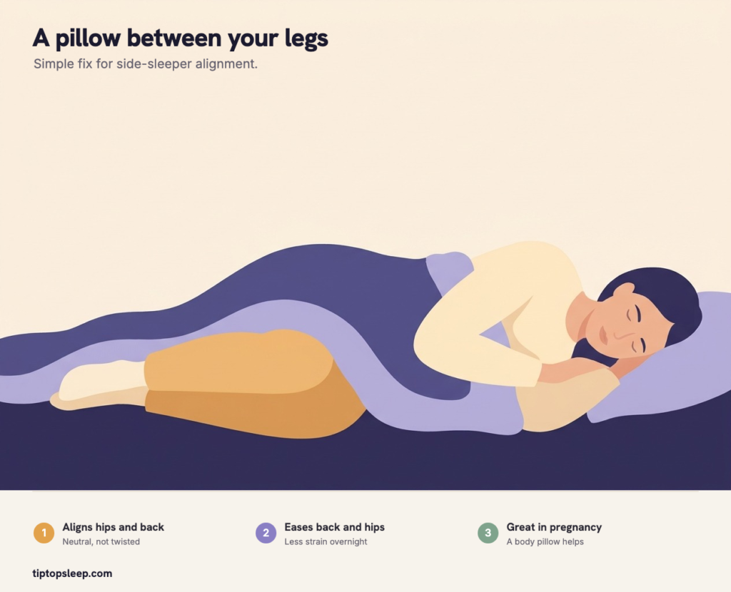 Pillow Between Your Legs: Benefits for Side Sleepers (2026) Pillow Between Your Legs: Benefits for Side Sleepers (2026)