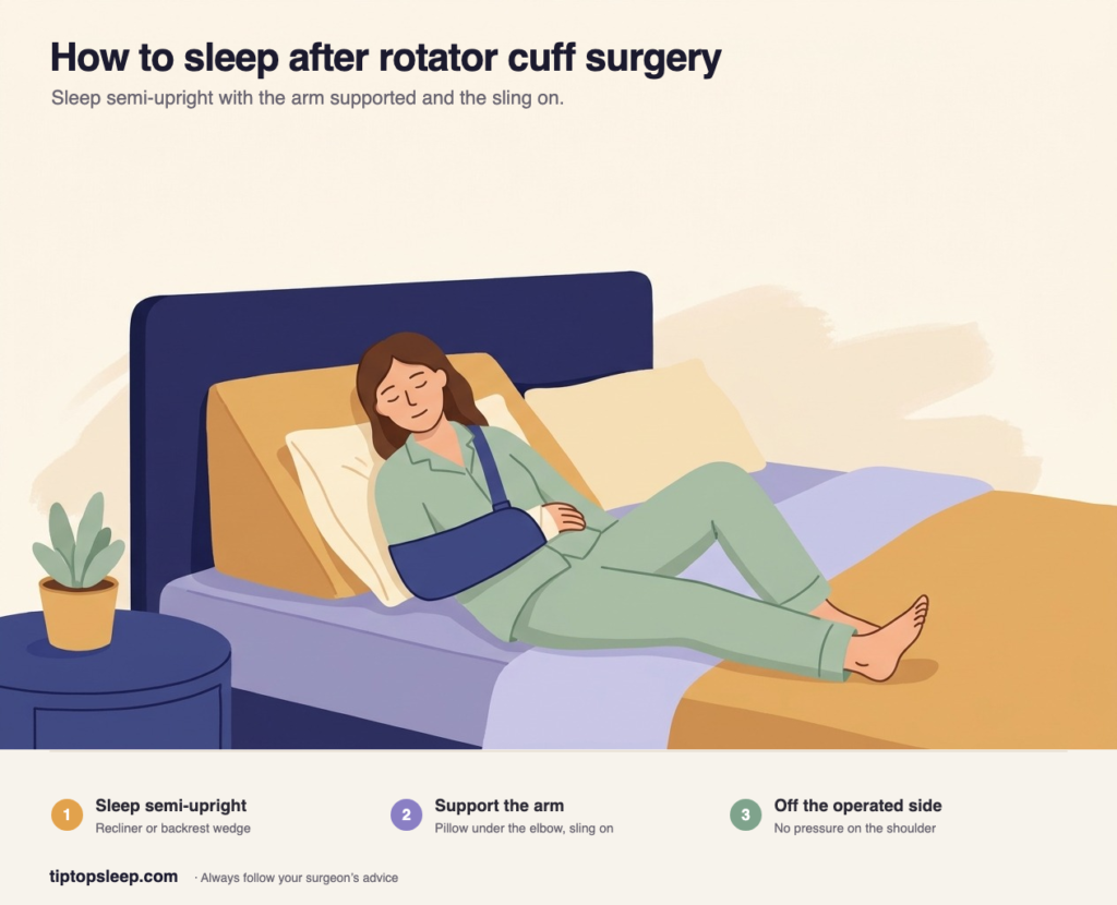 How to Sleep After Rotator Cuff Surgery (2026): Positions, Recliner Tips & Timeline