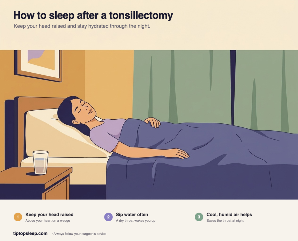 How to Sleep After a Tonsillectomy (2026): Head Elevation, Hydration & Timeline