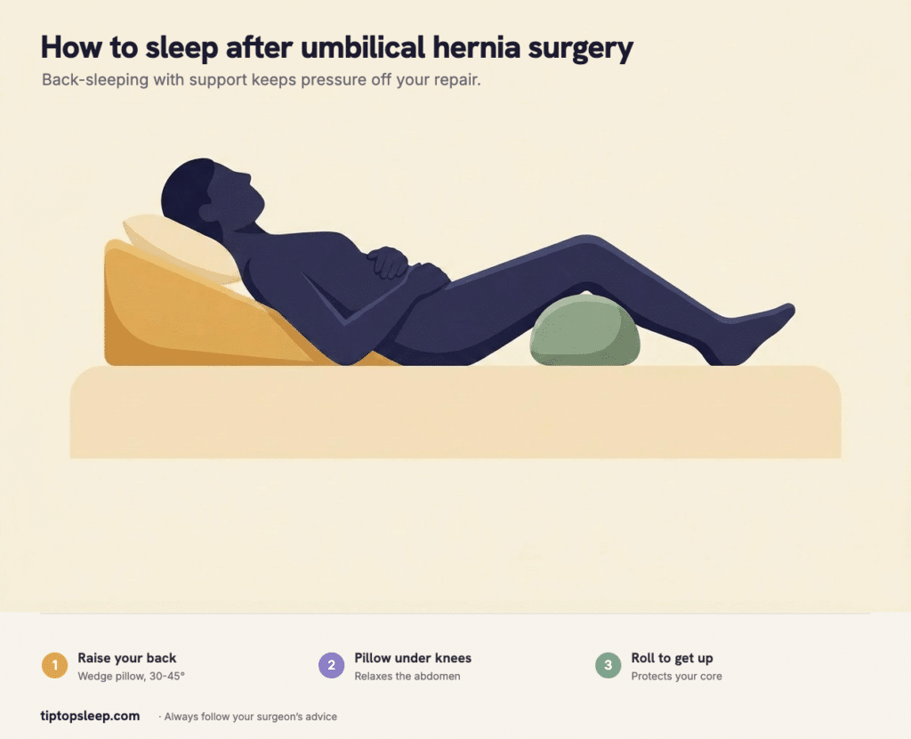 How to Sleep After Umbilical Hernia Surgery (2026): Positions & Tips