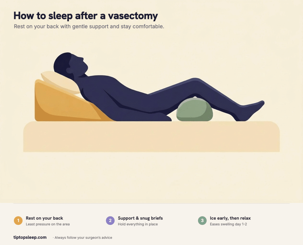 How to Sleep After a Vasectomy (2026): Position, Support & Timeline